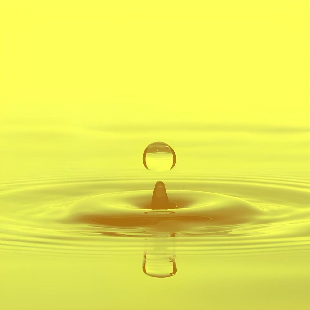 Niedertemperaturtechnik - Wassertropf vor gelben Hintergrund